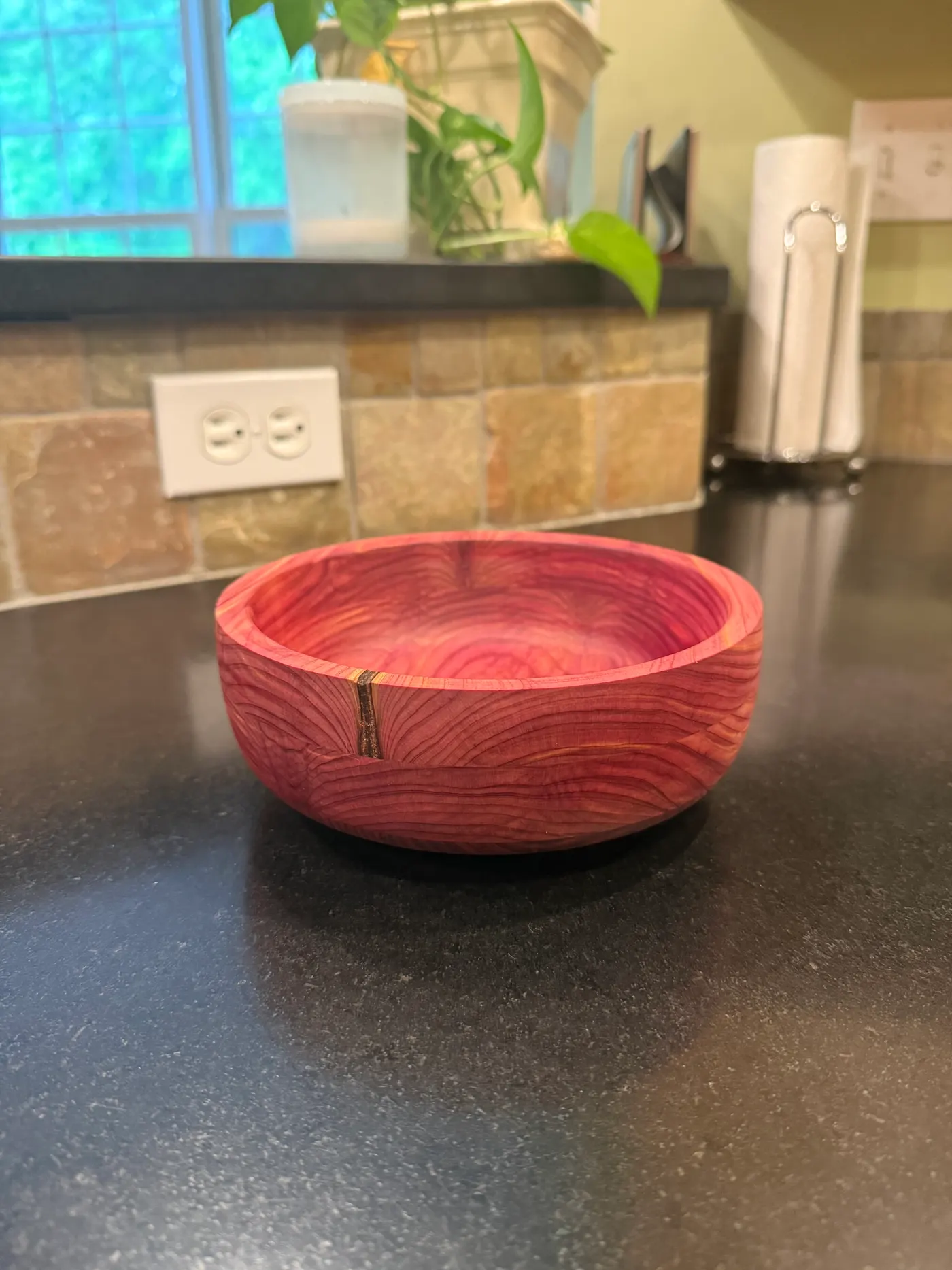 Hand-turned wooden bowl